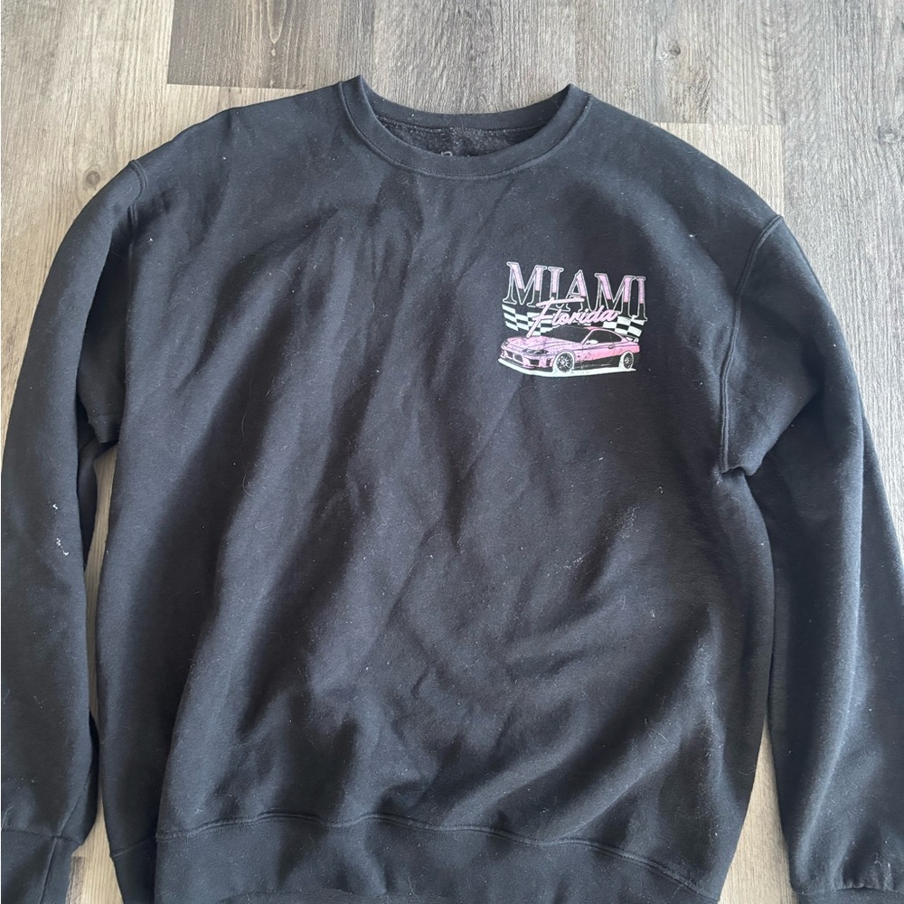 Black Miami Graphic Men's Sweater